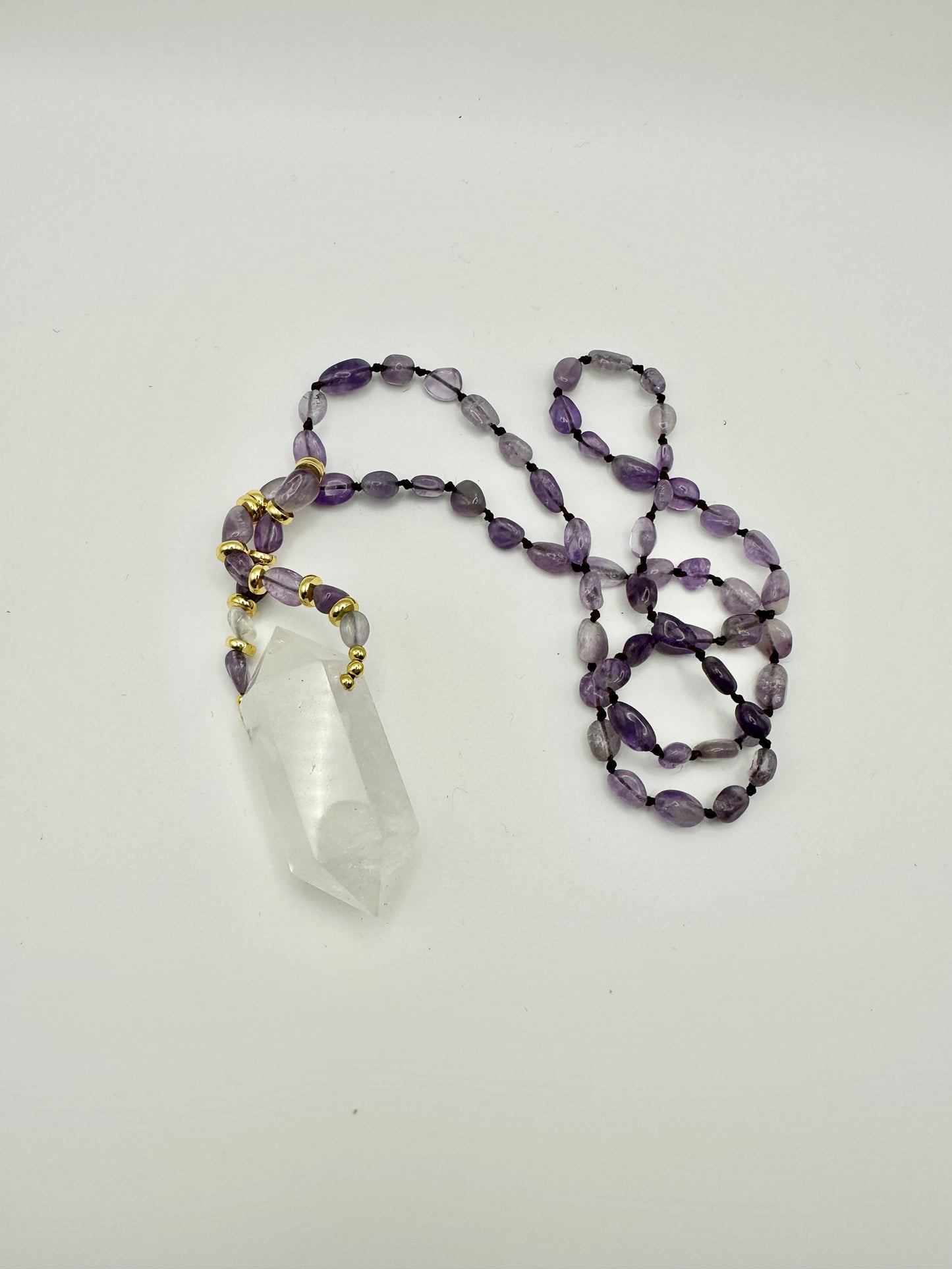 Natural Amethysts Chip Beads Necklace