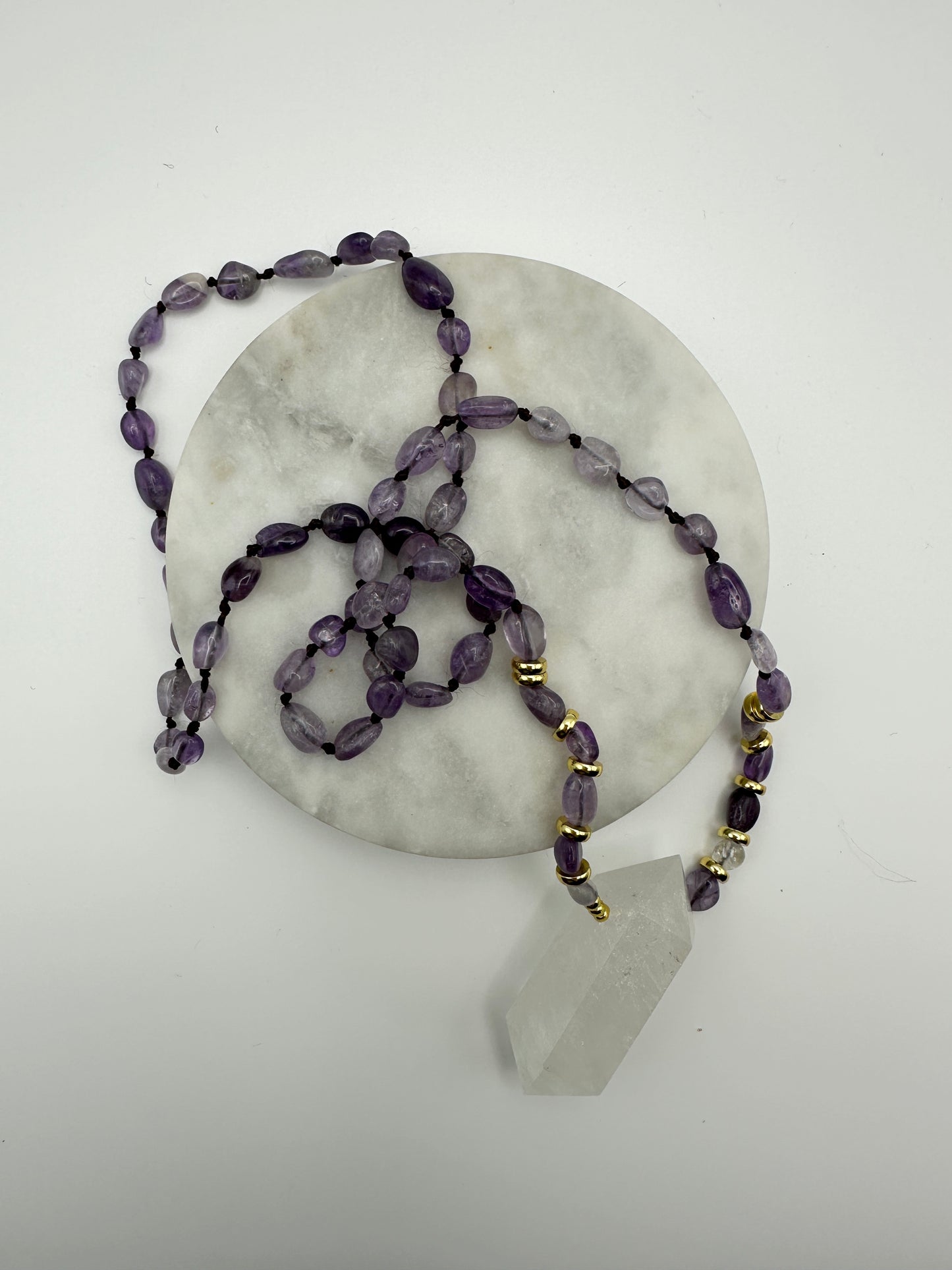 Natural Amethysts Chip Beads Necklace