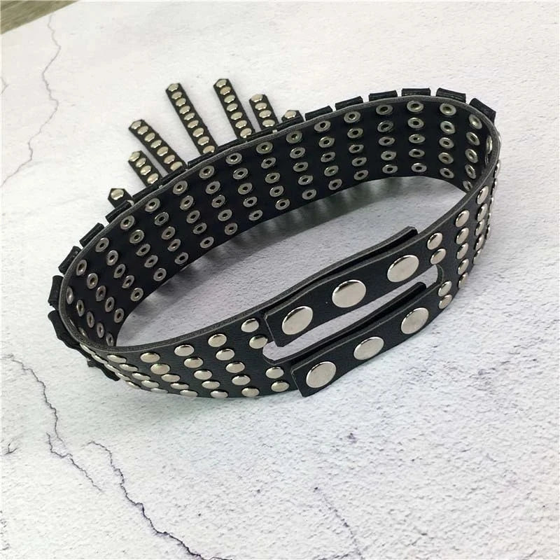 Black Adjustable Leather Punk Choker