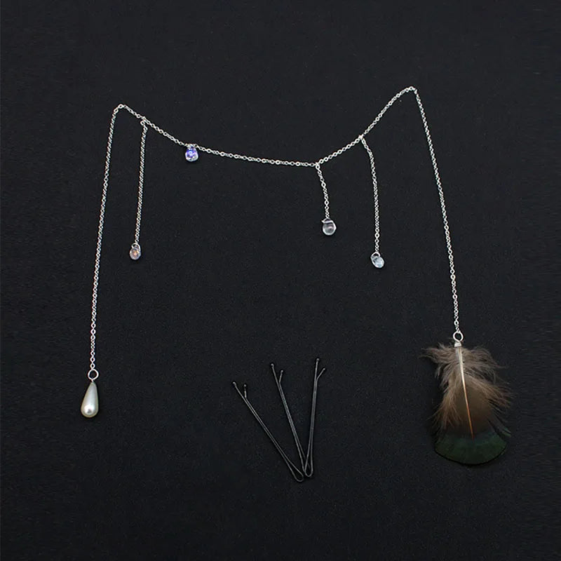 Face Chain with Feather