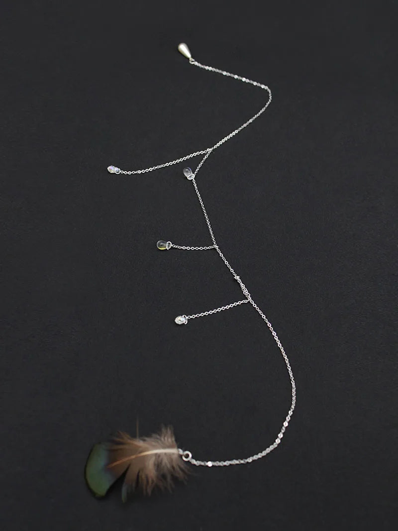 Face Chain with Feather
