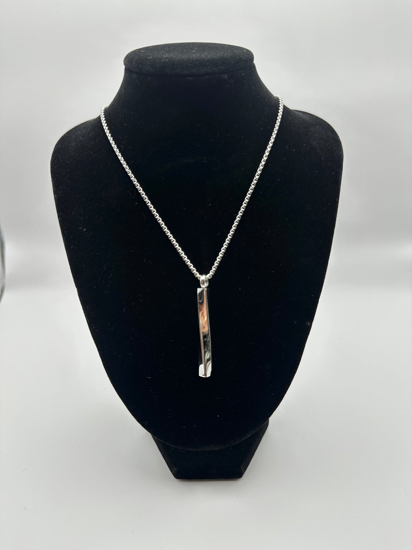 Stainless Steel Twisted Vertical Bar Necklace