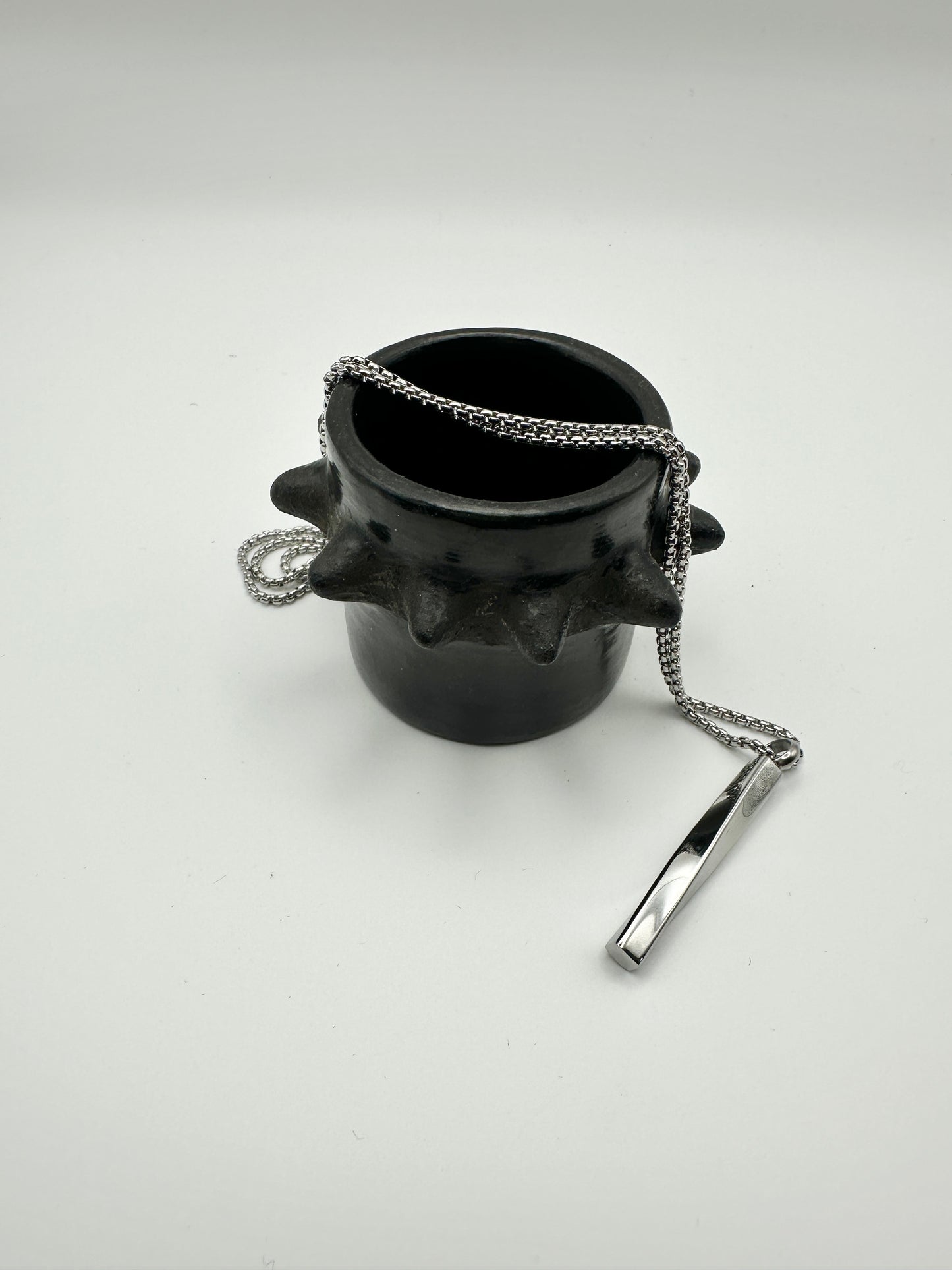 Stainless Steel Twisted Vertical Bar Necklace