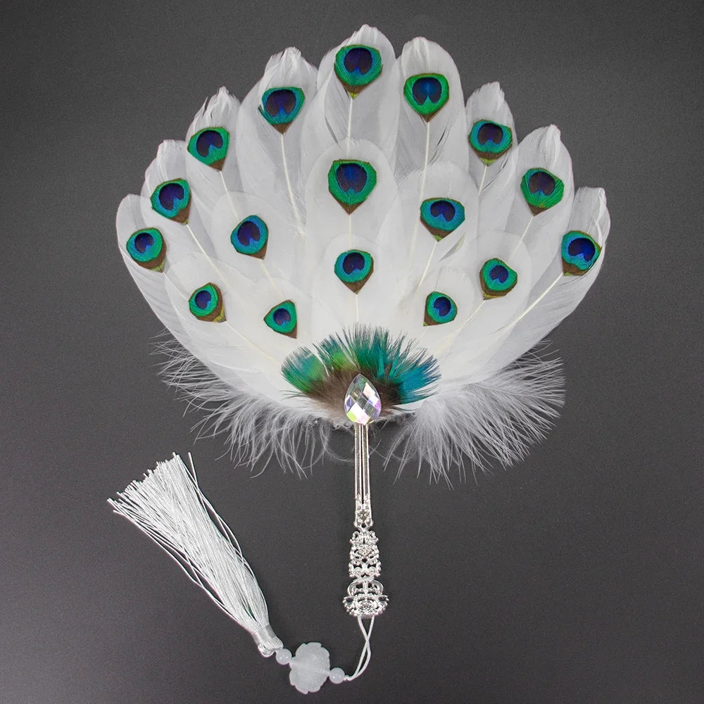 Peacock Feather Hand Fan