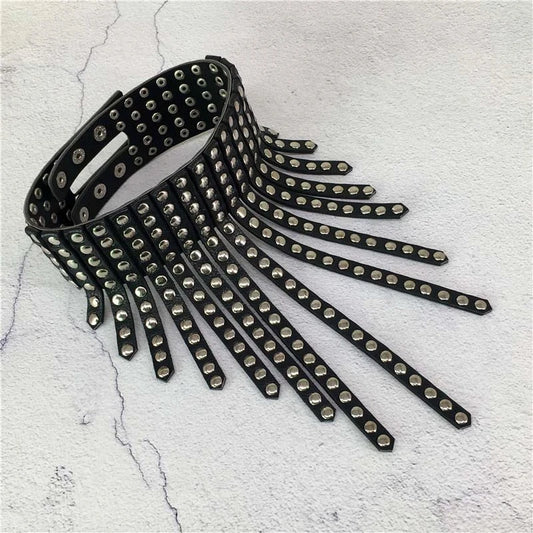 Black Adjustable Leather Punk Choker