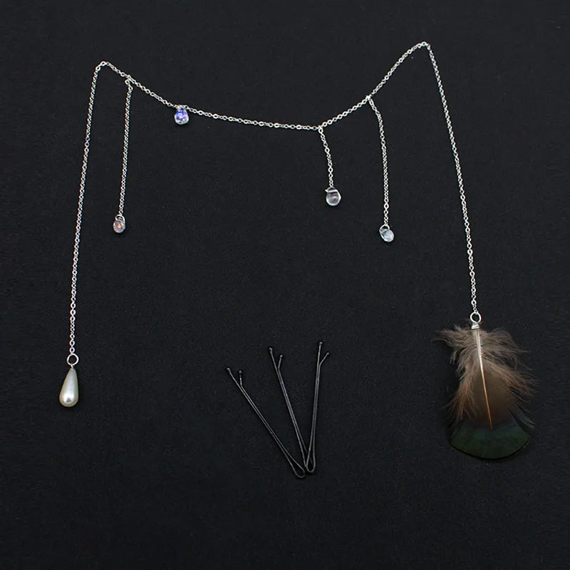 Face Chain with Feather