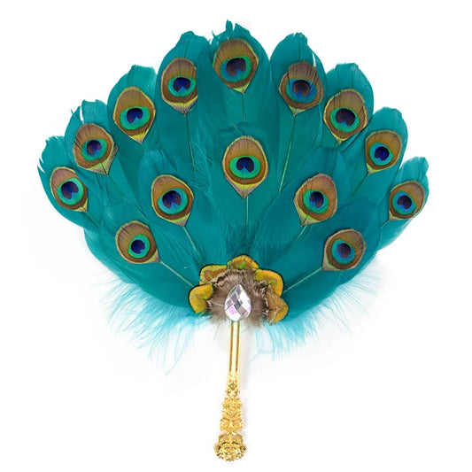 Peacock Feather Hand Fan